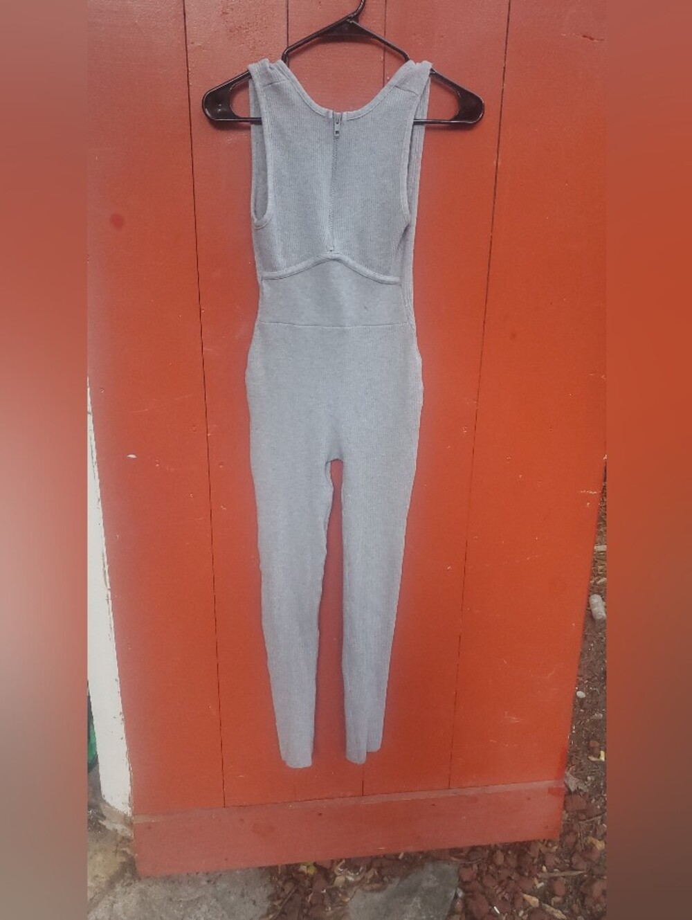 Fashion Nova Sleeveless Ribbed Jumpsuit - Gray